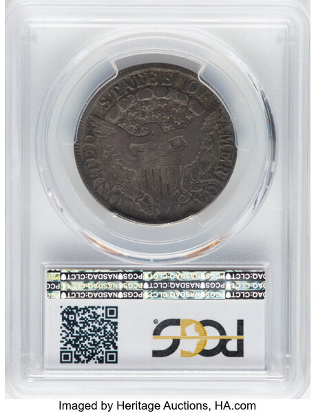 image for: 1807 50C Draped Bust, O-102, T-8, R.2. Fine 12 PCGS. CDN: $440 Whsle. Bid for NGC/PCGS Fine 12. Mintage 301,076....
