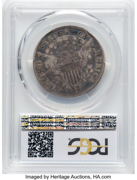 image for: 1807 50C Draped Bust, O-109a, T-2, Low R.4, Fine 15 PCGS. CDN: $600 Whsle. Bid for NGC/PCGS Fine 15. Mintage 301,076....