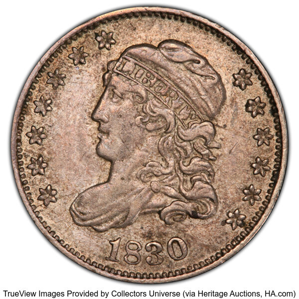 image for: 1830 H10C V-8, LM-3, R.2, XF45 PCGS. PCGS Population: 64 in 45, 722 finer (11/25). CDN: $180 Whsle. Bid for NGC/PCGS XF45. ...