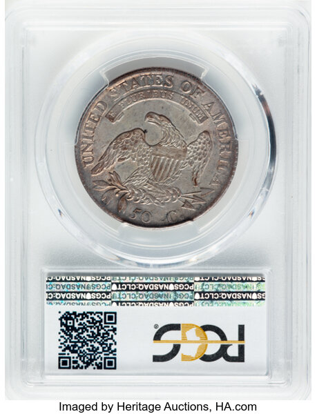 image for: 1813 50C 50 C Over UNI, O-101, R.1, AU55 PCGS. CDN: $1,900 Whsle. Bid for NGC/PCGS AU55. Mintage 1,241,903....