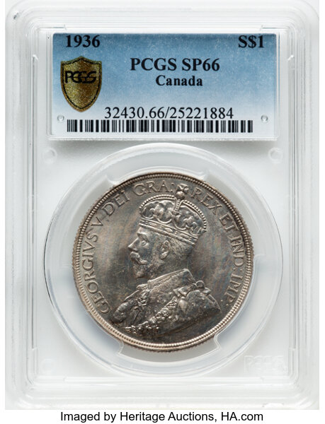 image for: Canada: George V Specimen Dollar 1936 SP66 PCGS,...