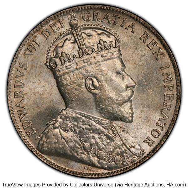image for: Canada: Edward VII 50 Cents 1908 MS64 PCGS,...