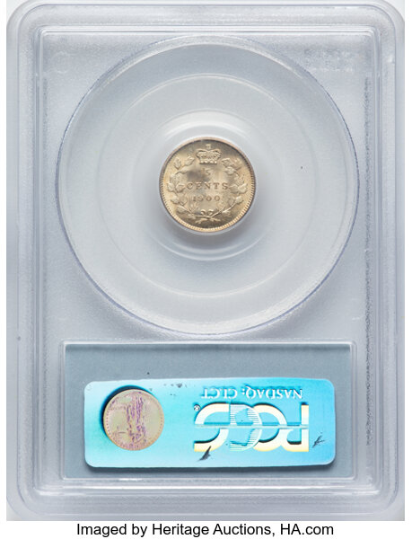 image for: Canada: Victoria "Large Date - Wide 0" 5 Cents 1900 MS65 PCGS,...