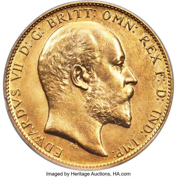 image for: Canada: Edward VII gold Specimen Sovereign 1908-C SP65 PCGS,...
