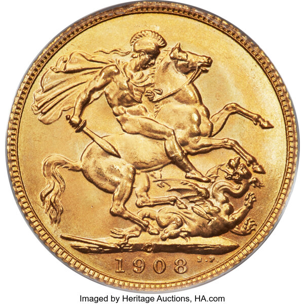 image for: Canada: Edward VII gold Specimen Sovereign 1908-C SP65 PCGS,...