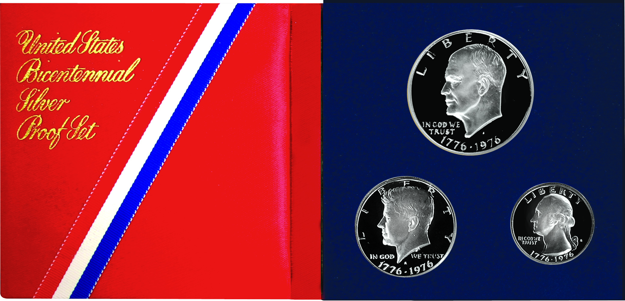 1976-S 25c, 50c, $1 Silver Proof Set, 3 Coins PR