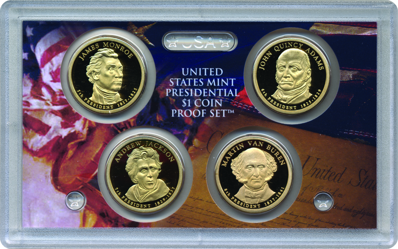 2008-S $1 Presidential Proof Set, 4 Coins PR
