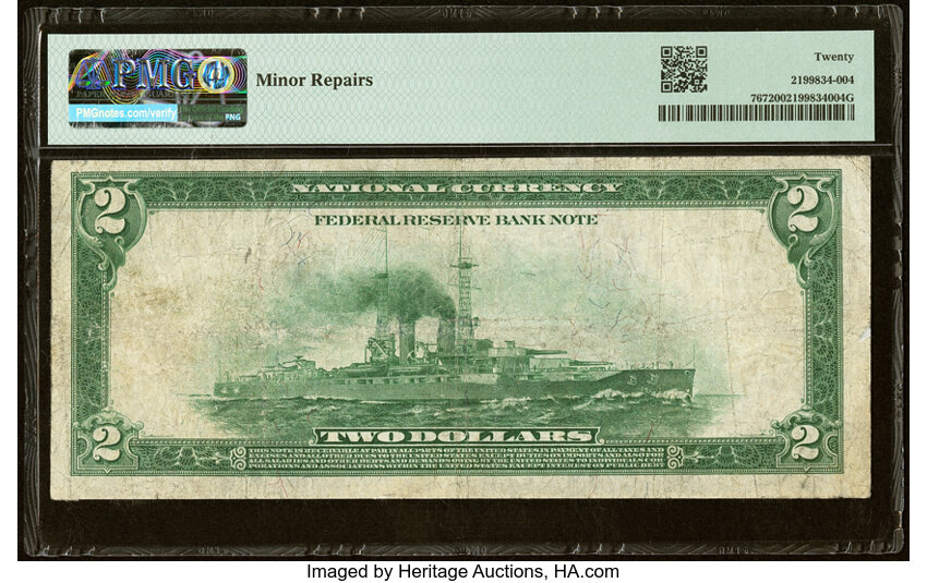 image for: Fr. 767 $2 1918 Federal Reserve Bank Note PMG Very Fine 20....