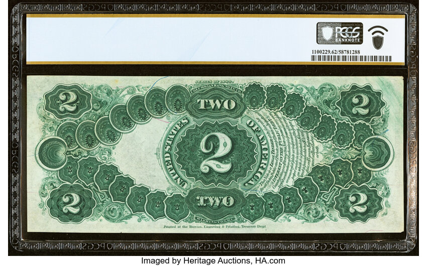 image for: Fr. 51 $2 1880 Legal Tender PCGS Banknote Uncirculated 62....