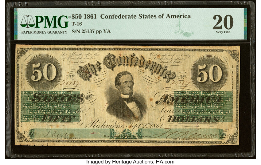 image for: T16 $50 1861 PF-11 Cr. 83 PMG Very Fine 20....