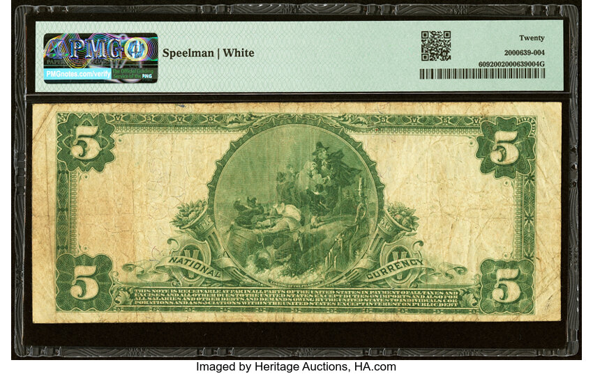 image for: Tyler, TX - $5 1902 Plain Back Fr. 609 The Peoples National Bank Ch. # 13110 PMG Very Fine 20....