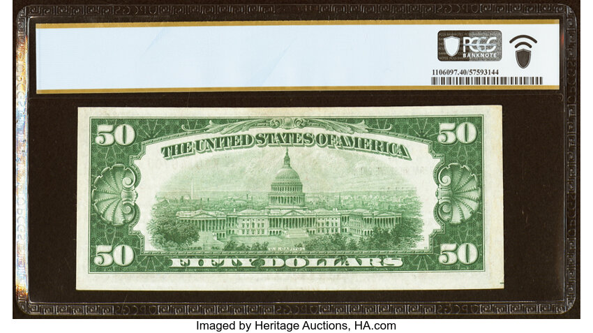 image for: Fr. 1880-K $50 1929 Federal Reserve Bank Note. PCGS Banknote Extremely Fine 40....