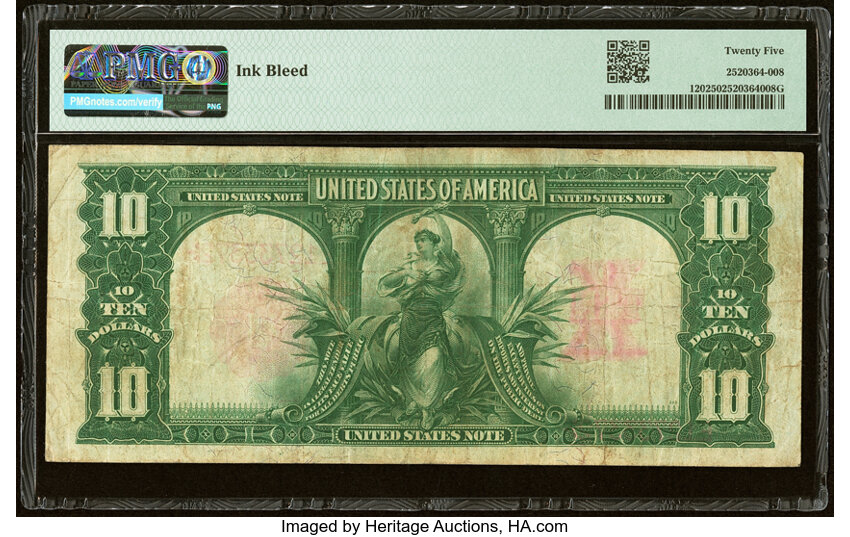 image for: Fr. 120 $10 1901 Legal Tender PMG Very Fine 25....