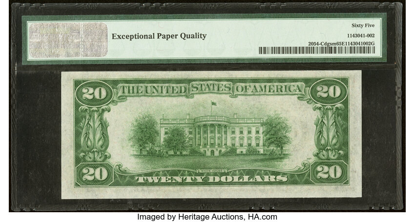 image for: Fr. 2054-C $20 1934 Federal Reserve Note. PMG Gem Uncirculated 65 EPQ....