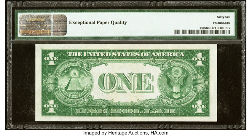 image for: Fr. 1607 $1 1935 Silver Certificate. PMG Gem Uncirculated 66 EPQ....