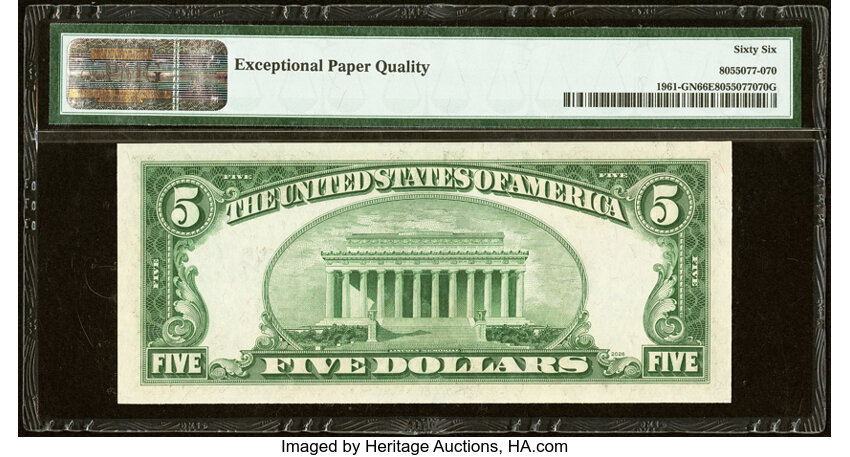 image for: Fr. 1961-G $5 1950 Narrow Federal Reserve Note. PMG Gem Uncirculated 66 EPQ....