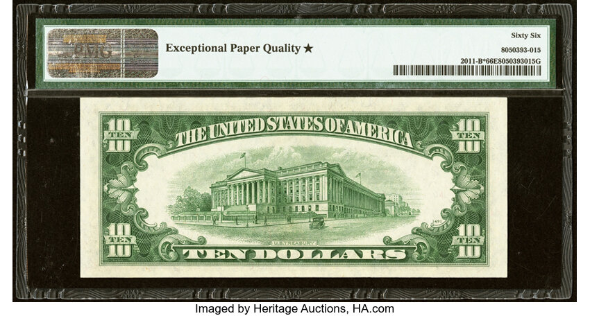 image for: Fr. 2011-B* $10 1950A Federal Reserve Star Note. PMG Gem Uncirculated 66 EPQ*....