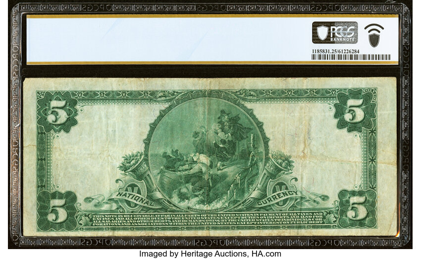image for: Mishawaka, IN - $5 1902 Plain Back Fr. 606 The First National Bank Ch. # (M)5167 PCGS Banknote Very Fine 25....