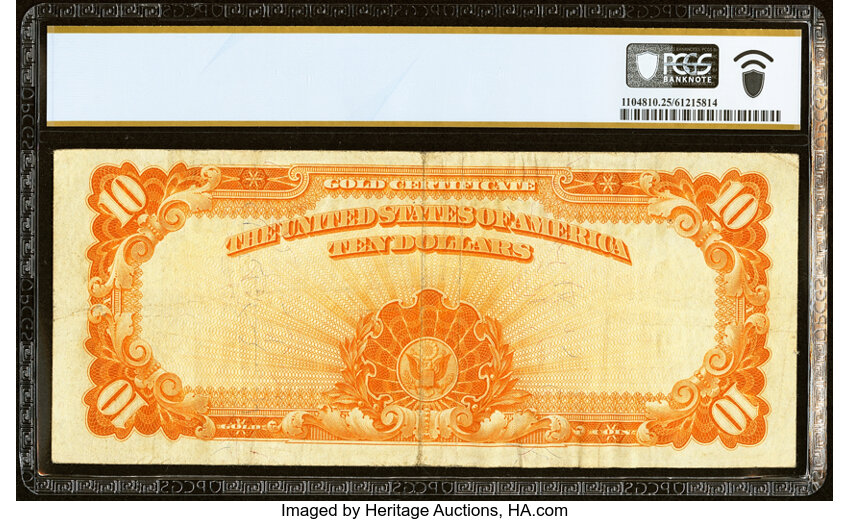 image for: Fr. 1173a $10 1922 Mule Gold Certificate PCGS Banknote Very Fine 25....