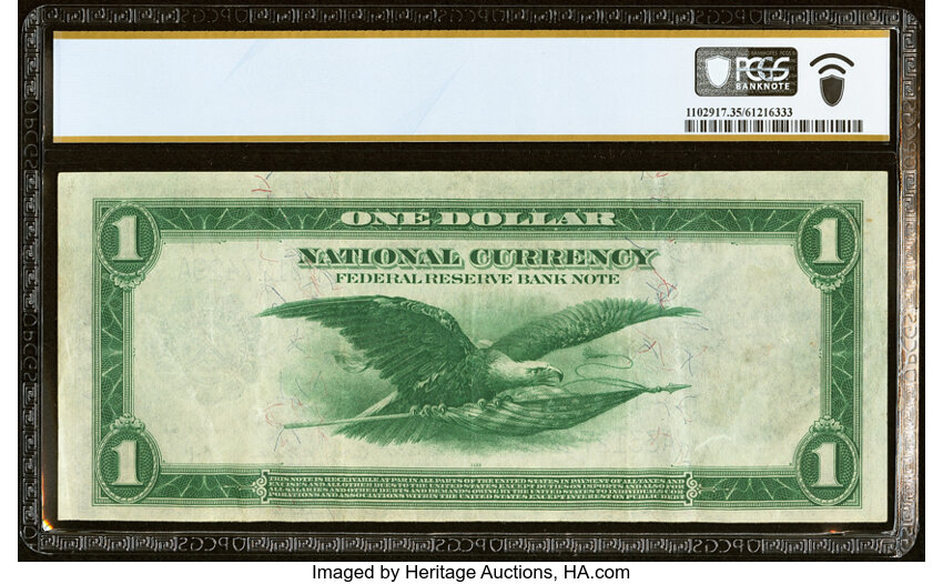 image for: Fr. 710 $1 1918 Federal Reserve Bank Note PCGS Banknote Choice VF 35 PPQ....