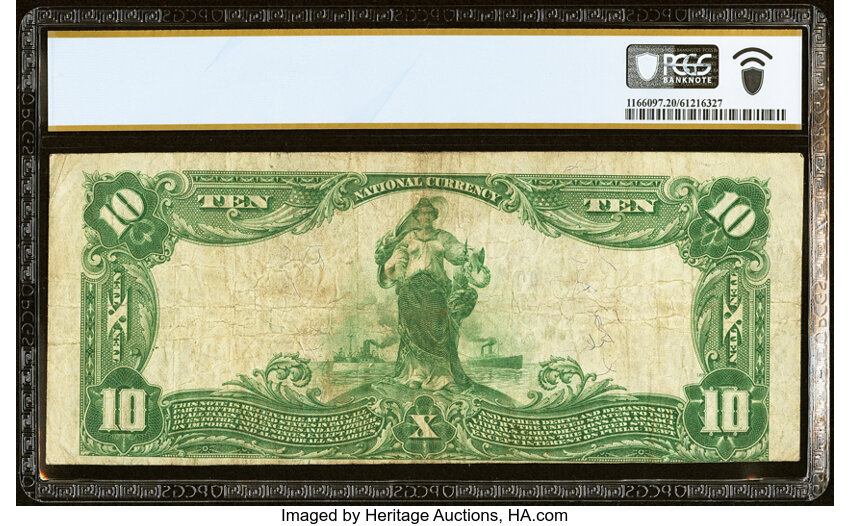 image for: New York, NY - $10 1902 Plain Back Fr. 636 The Bank of America National Assoc Ch. # 13193 PCGS Banknote Very Fine 20....