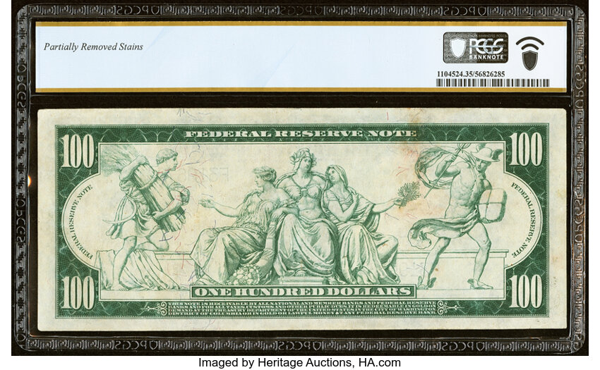 image for: Fr. 1104 $100 1914 Federal Reserve Note PCGS Banknote Choice VF 35....