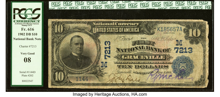 image for: Graceville, MN - $10 1902 Date Back Fr. 616 The First National Bank Ch. # (M)7213 PCGS Very Good 8....