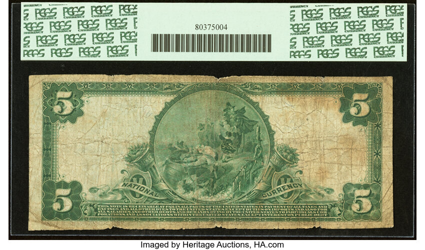 image for: Ironton, OH - $5 1902 Plain Back Fr. 601 The Citizens National Bank Ch. # (M)4336 PCGS Apparent Fine 12....