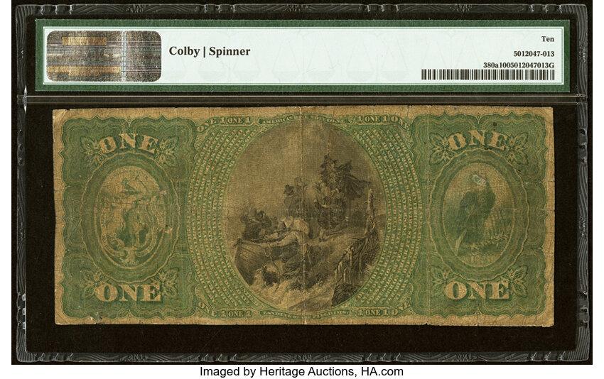 image for: Fall River, MA - $1 Original Fr. 380a The First National Bank Ch. # 256 PMG Very Good 10....