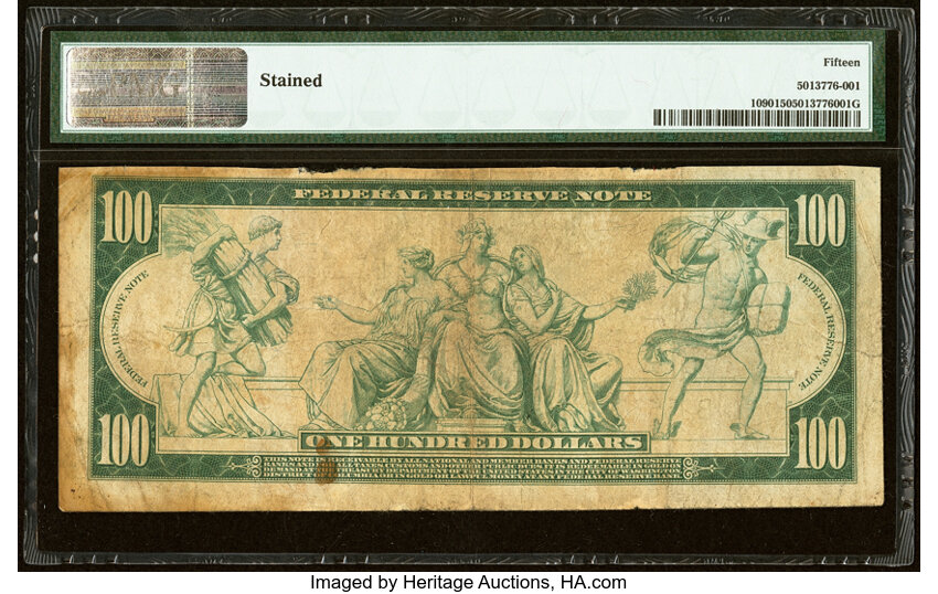 image for: Fr. 1090 $100 1914 Federal Reserve Note PMG Choice Fine 15....