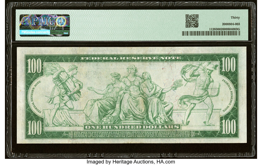 image for: Fr. 1128 $100 1914 Federal Reserve Note PMG Very Fine 30....