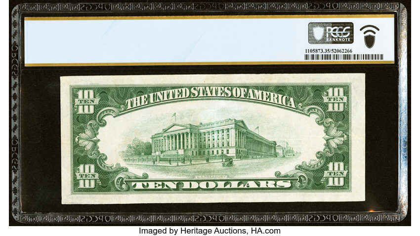 image for: Fr. 1703* $10 1934B Silver Certificate Star Note. PCGS Banknote Choice VF 35....