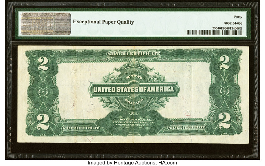 image for: Fr. 255 $2 1899 Silver Certificate PMG Extremely Fine 40 EPQ....