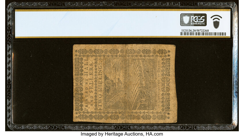 image for: Pennsylvania October 1, 1773 2s PCGS Banknote Very Fine 20....