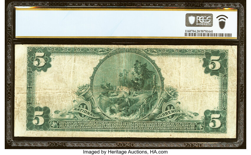 image for: Cleveland, OH - $5 1902 Plain Back Fr. 601 Central National Bank Savings & Trust Company Ch. # 4318 PCGS Banknote Very Fine 20...
