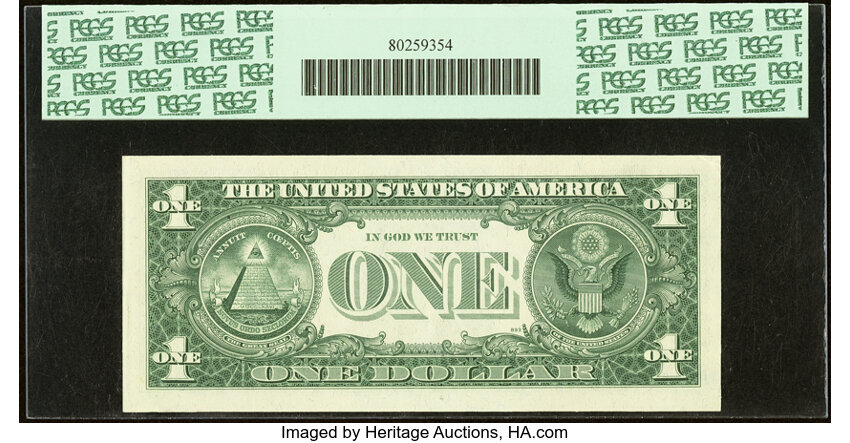 image for: Even Million Serial Number 09000000 Fr. 1901-F $1 1963A Federal Reserve Note. PCGS New 62PPQ....