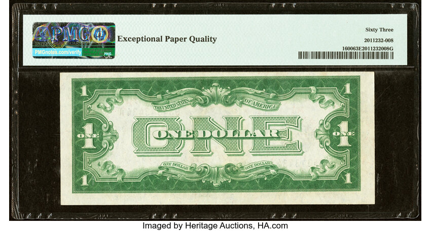 image for: Super Repeater Serial Number 34343434 Fr. 1600 $1 1928 Silver Certificate. PMG Choice Uncirculated 63 EPQ....