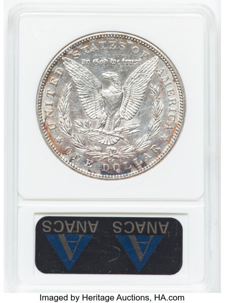 image for: 1890-CC $1 Tailbar, VAM-4, ANACS Details. AU55 Details. A Top 100 Variety. Housed in a small-sized holder....