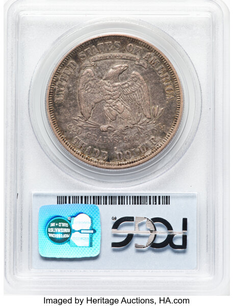 image for: 1876-S T$1 Type Two Obverse, Type Two Reverse, XF45 PCGS. Micro S. CDN: $365 Whsle. Bid for NGC/PCGS XF45. Mintage 5,227,00...