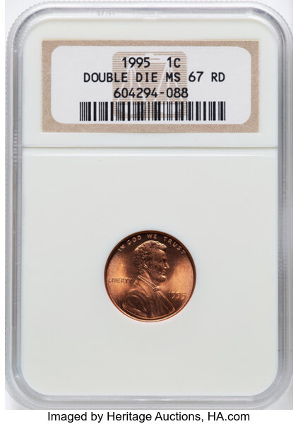 image for: 1995 1C Doubled Die Obverse, FS-101, MS67 Red NGC. CDN: $75 Whsle. Bid for NGC/PCGS MS67. ...