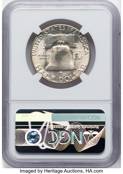 image for: 1953-S 50C "Bugs Bunny", FS-401, MS65 NGC. Bill Fivaz, Variety Expert, Authentic Hand-Signed. NGC Census: 0 in 65, 0 finer ...