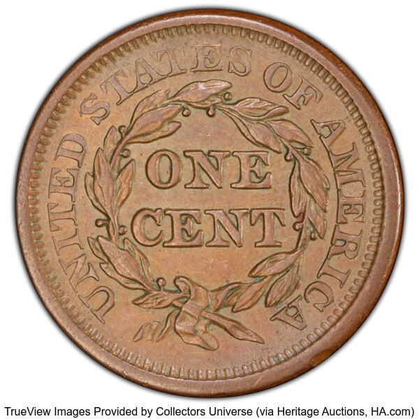 image for: 1850 1C N-3, R.1, AU58 PCGS. CDN: $140 Whsle. Bid for NGC/PCGS AU58. Mintage 4,426,844....