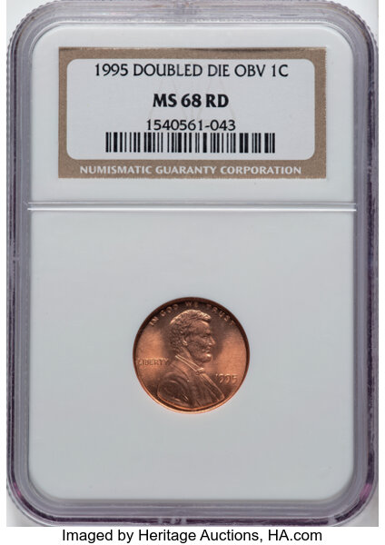 image for: 1995 1C Doubled Die Obverse, FS-101, MS68 Red NGC. CDN: $130 Whsle. Bid for NGC/PCGS MS68. ...