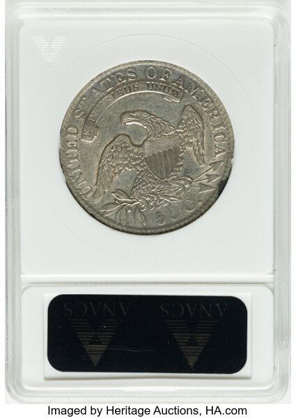 image for: 1831 50C O-119, R.3 -- Scratched -- ANACS Details. AU Details, Net XF40. Housed in a small-sized holder. Mintage 5,873,660....