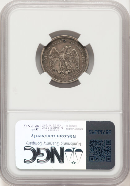 image for: 1875-S 20C Misplaced Date, FS-301, BF-12, R.2, AU53 NGC. CDN: $346.50 Whsle. Bid for NGC/PCGS AU53....