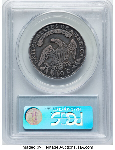 image for: 1832 50C Small Letters, O-118, R.1, VF30 PCGS. Ex: Manhattan Collection. PCGS Population: 4 in 30, 49 finer (11/25). CDN: $...