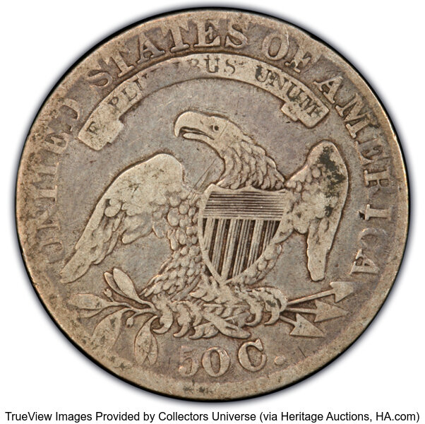 image for: 1833 50C O-106, R.2, Fine 12 PCGS. Ex: Manhattan Collection. Incorrectly designated as O-103 by PCGS. CDN: $70 Whsle. Bid f...