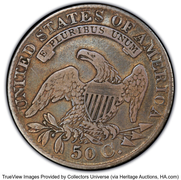 image for: 1829 50C Small Letters, O-105, R.1, Fine 15 PCGS. Ex: Manhattan Collection. PCGS Population: 1 in 15, 42 finer (11/25). CDN...