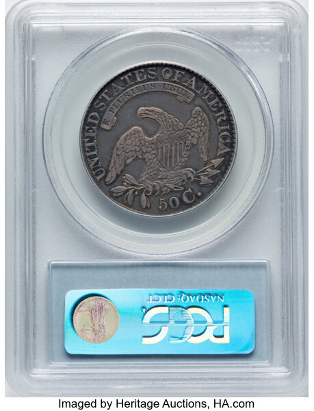 image for: 1828 50C Square Base 2, Small 8s, Large Letters, O-116, R.2, VF35 PCGS. Ex: Manhattan Collection. PCGS Population: 2 in 35,...