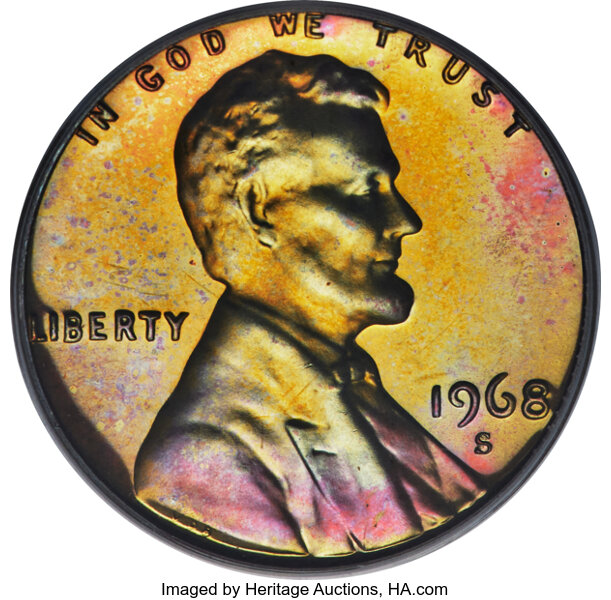 image for: 1968-S 1C PR68 Cameo PCGS. Housed in a Generation 3.1 green label holder.  CDN: $20 Whsle. Bid for NGC/PCGS PR68....